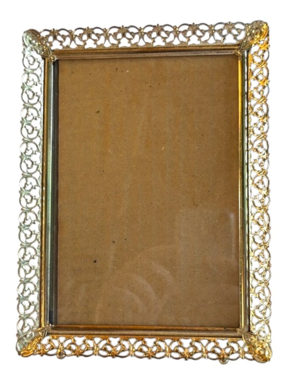 Vintage Hollywood Regency Gold Filigree Metal Picture Frame 5 x 7